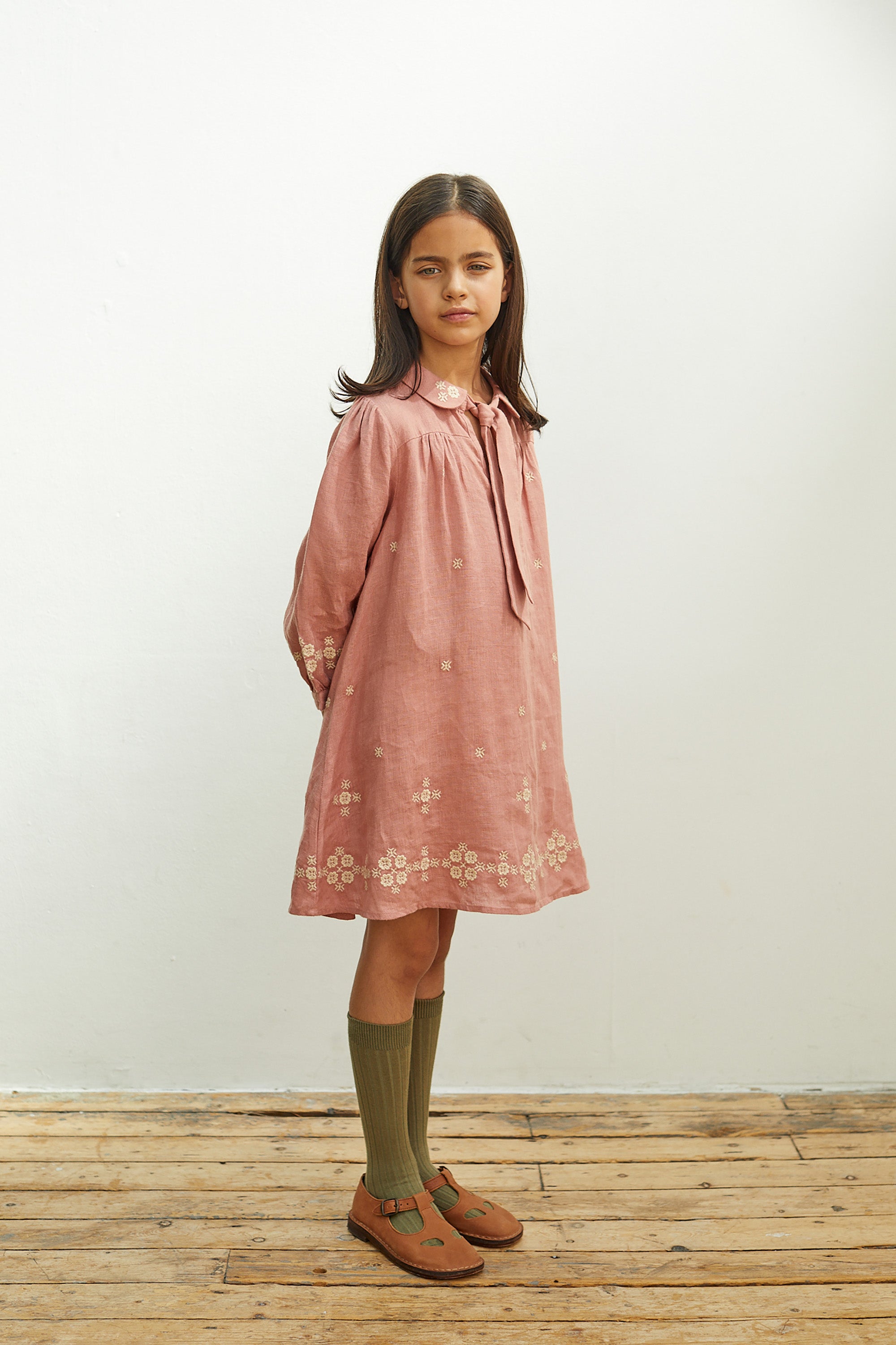 Leinenkleid Lula in Rosenholz