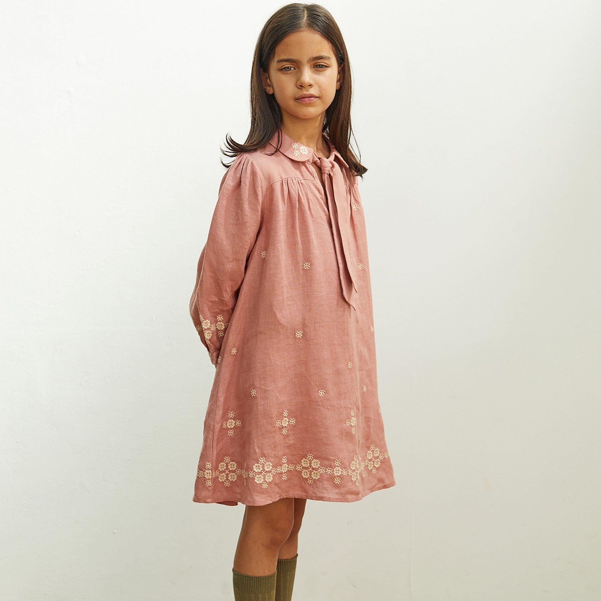 Leinenkleid Lula in Rosenholz