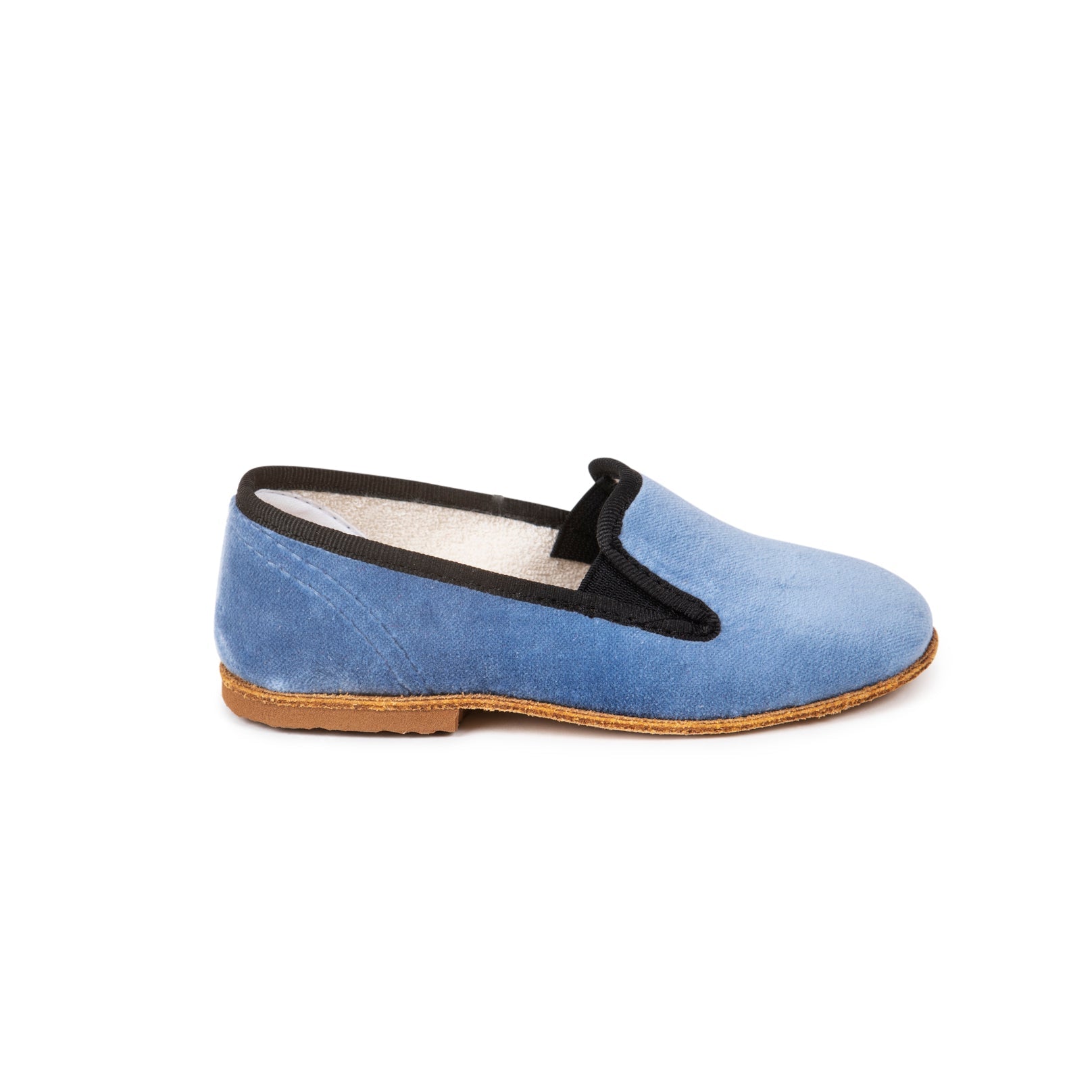 Samt Slipper in Hellblau