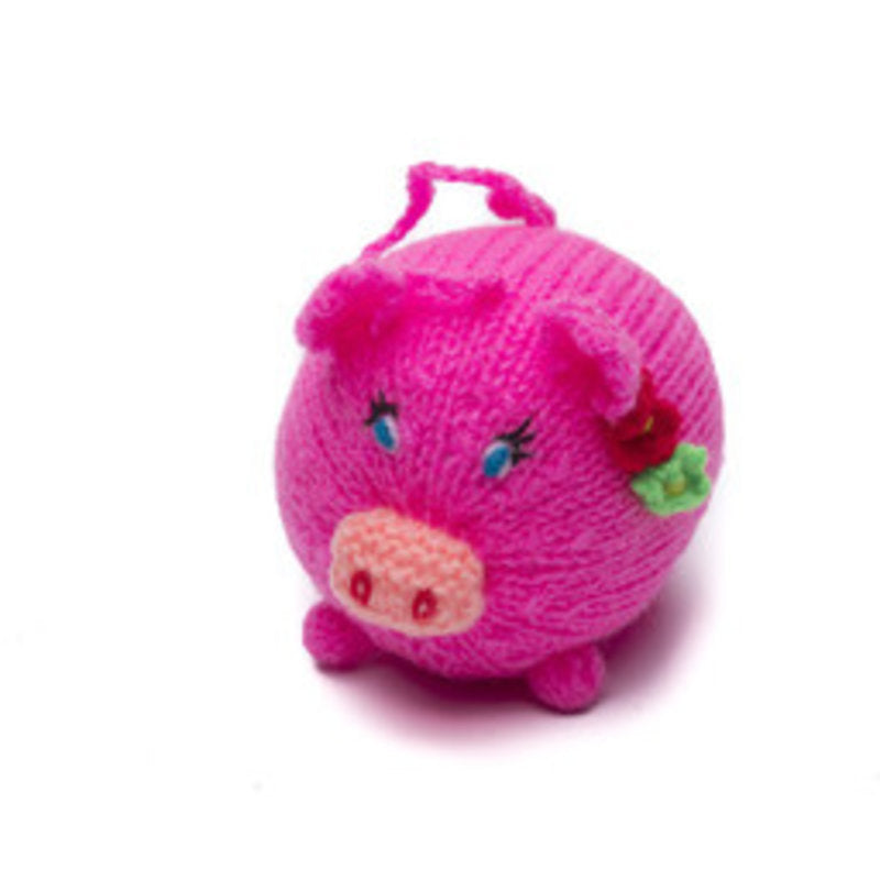 Handgestricktes Glücksschwein