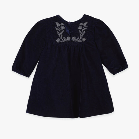 Baby Samtkleid in Dunkelblau