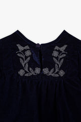 Baby Samtkleid in Dunkelblau