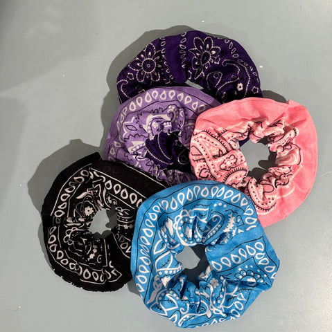 Scrunchie Bandana Print Diverse Farben