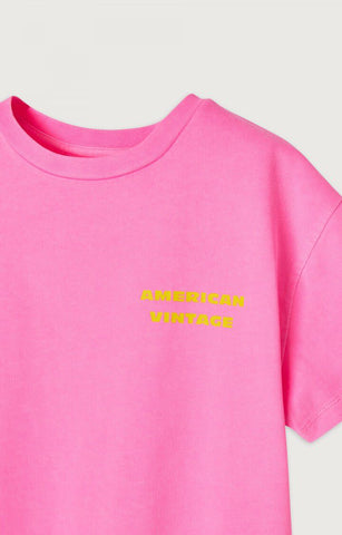 T-Shirt mit Print in Neon Pink