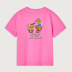T-Shirt mit Print in Neon Pink