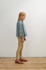 Bestickte Bluse Meera in Hellblau