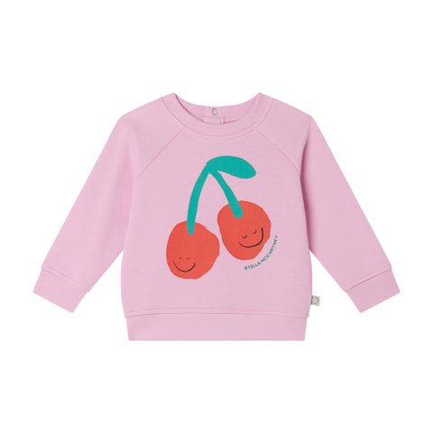 Baby Sweatshirt mit Kirschen in Pink