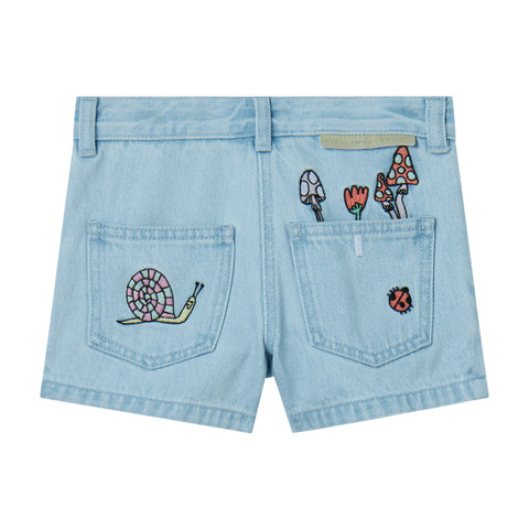 Jeansshorts mit Stickereien