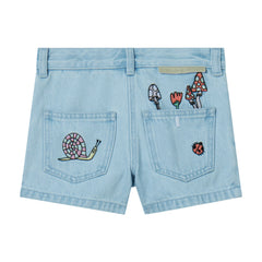 Jeansshorts mit Stickereien