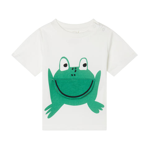 Baby T-Shirt mit Frosch in weiß