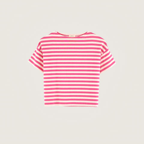 Gestreiftes T-Shirt Vassy in Pink