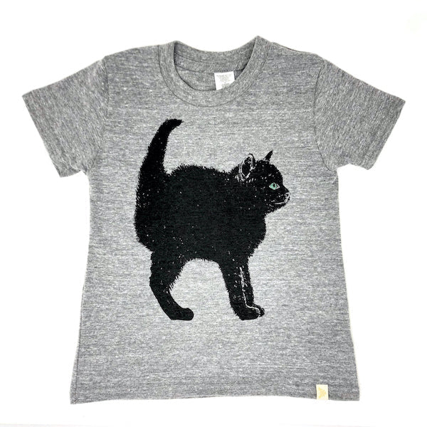 T-Shirt in Grau mit Katzen-Print