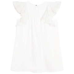 Kleid mit Flügelärmeln in Weiß
