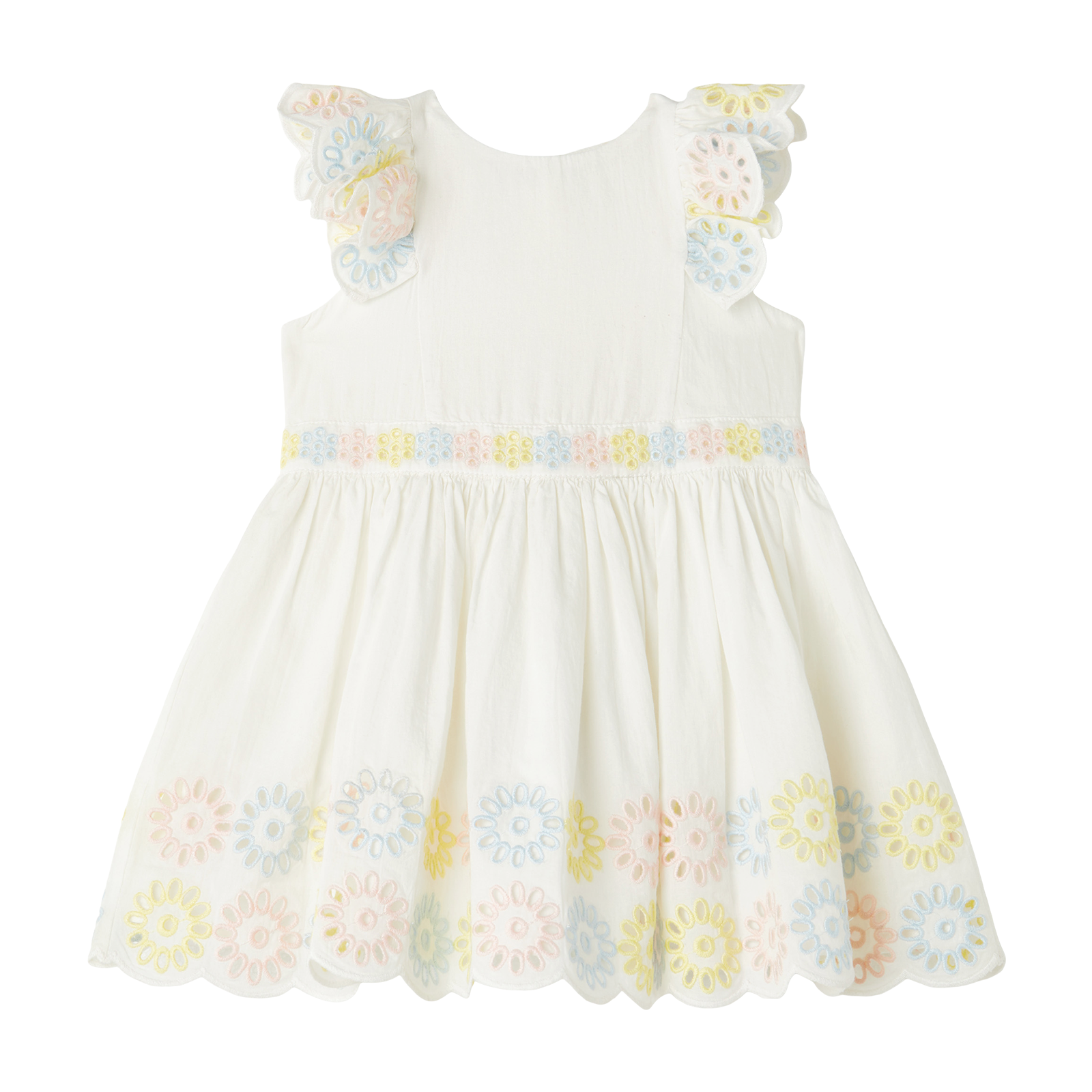 Baby Kleid mit Stickereien in Weiß
