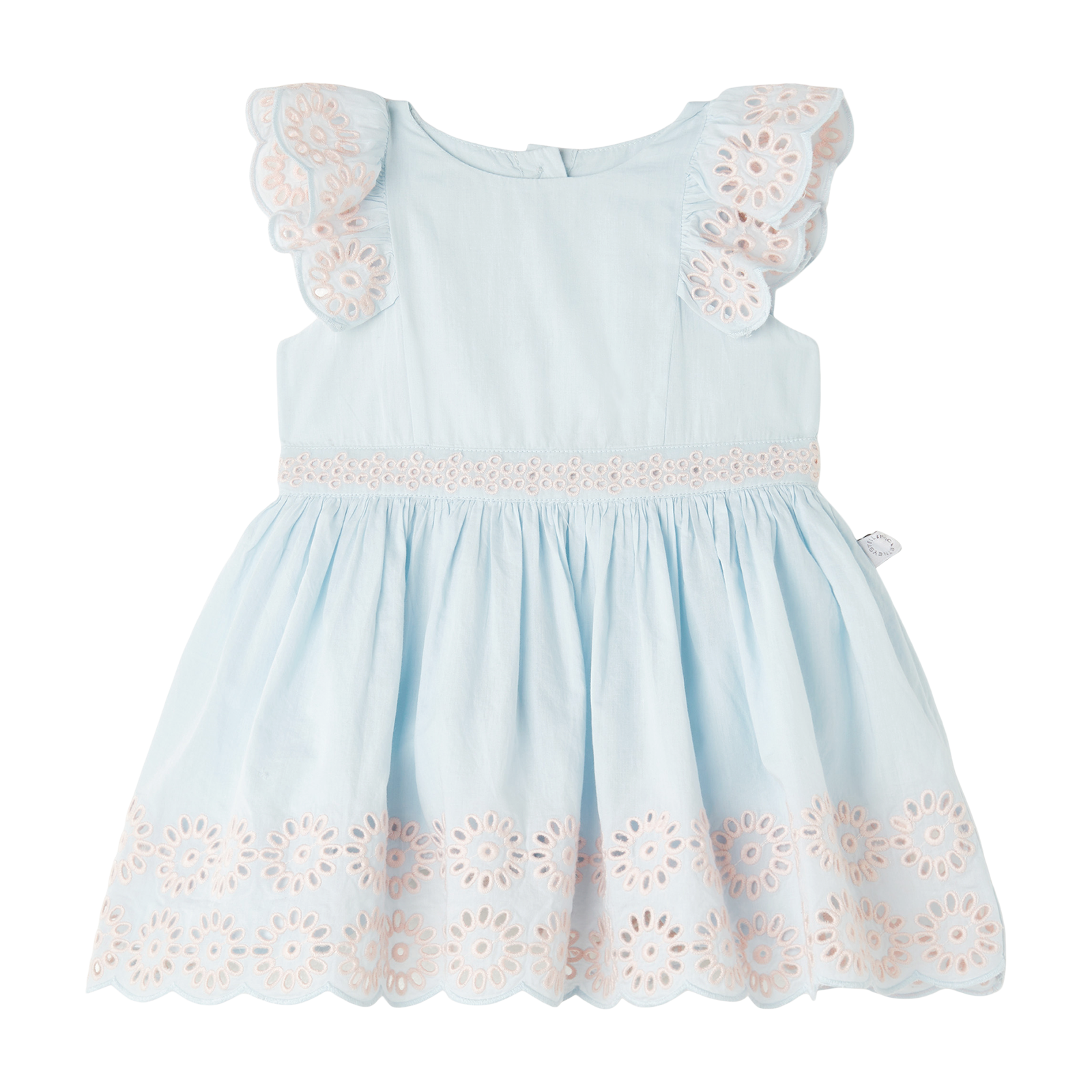 Baby Kleid mit Stickereien in Hellblau