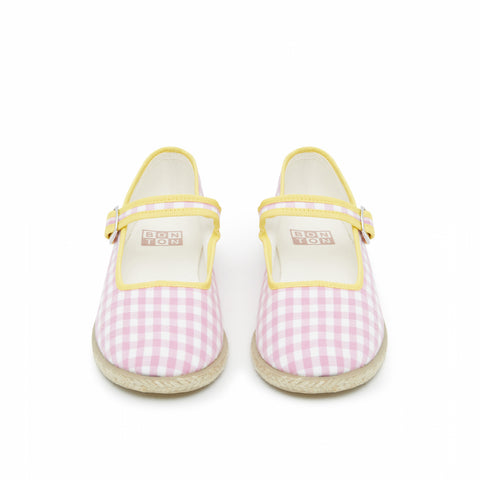 Schuhe mit Karomuster in Rosa