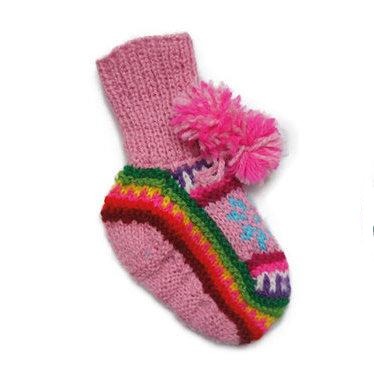 Handgestrickte Babysocken Rosa