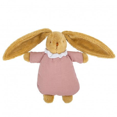 Kuschelhase mit Rassel in Altrosa